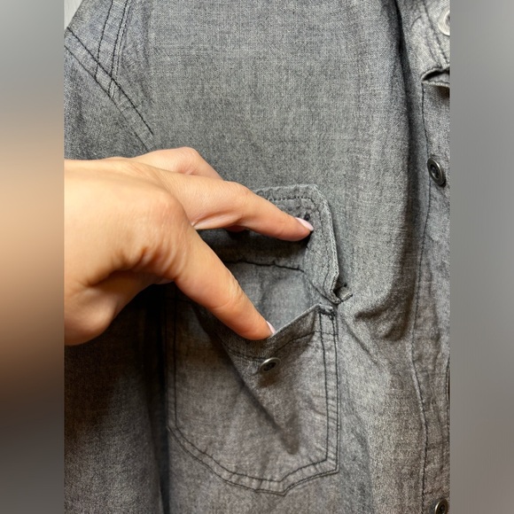 Billabong - Men's Gray Denim Button-Up LongSleeve Shirt Jacket Casual Surf Style - Picture 6 of 7